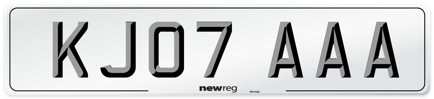 KJ07 AAA Number Plate from New Reg